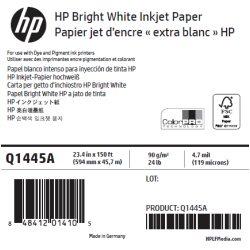 Papier Extra Blanc HP - 0,594 x 45,72 m - 90g