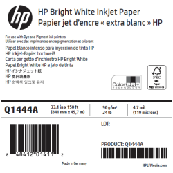 Papier Extra Blanc HP - 0,841 x 45,72 m - 90g
