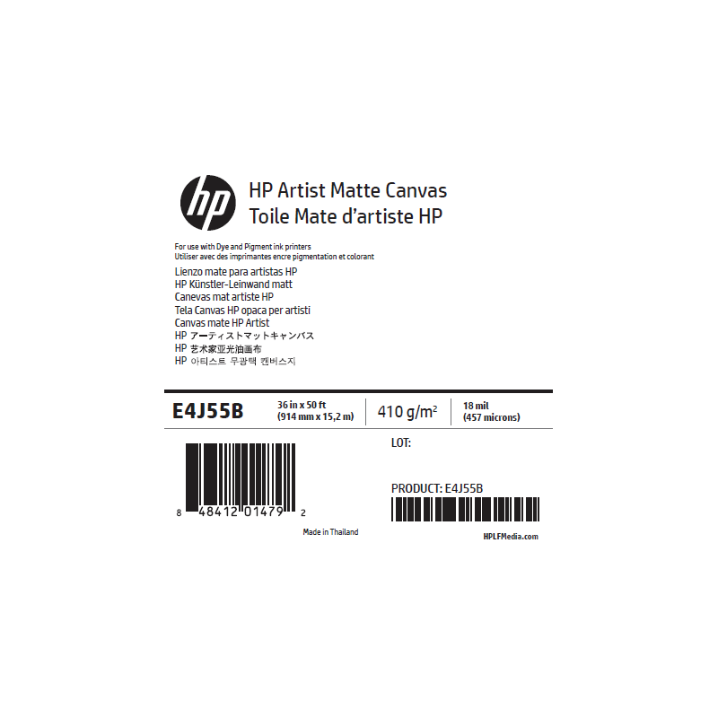 Canvas Mat Artistique HP - 0,914 x 15,20 m - 390g