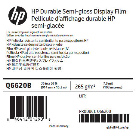 Film Satin HP - 0,914 x 15,20 m - 265g Film Satin HP - 0,914 x 15,20 m - 265g
