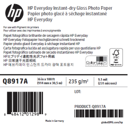 Papier Photo Glacé HP - 0,914 x 30,50 m - 235g