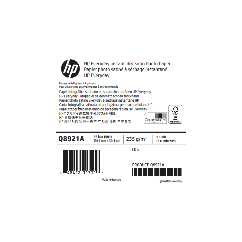 Papier Photo Satin HP - 0,914 x 30,50 m - 235g