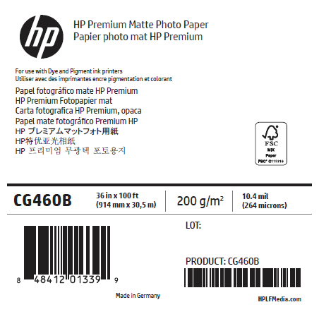 Papier Photo Mat HP - 0,914 x 30,50 m - 210g Papier Photo Mat HP - 0,914 x 30,50 m - 210g