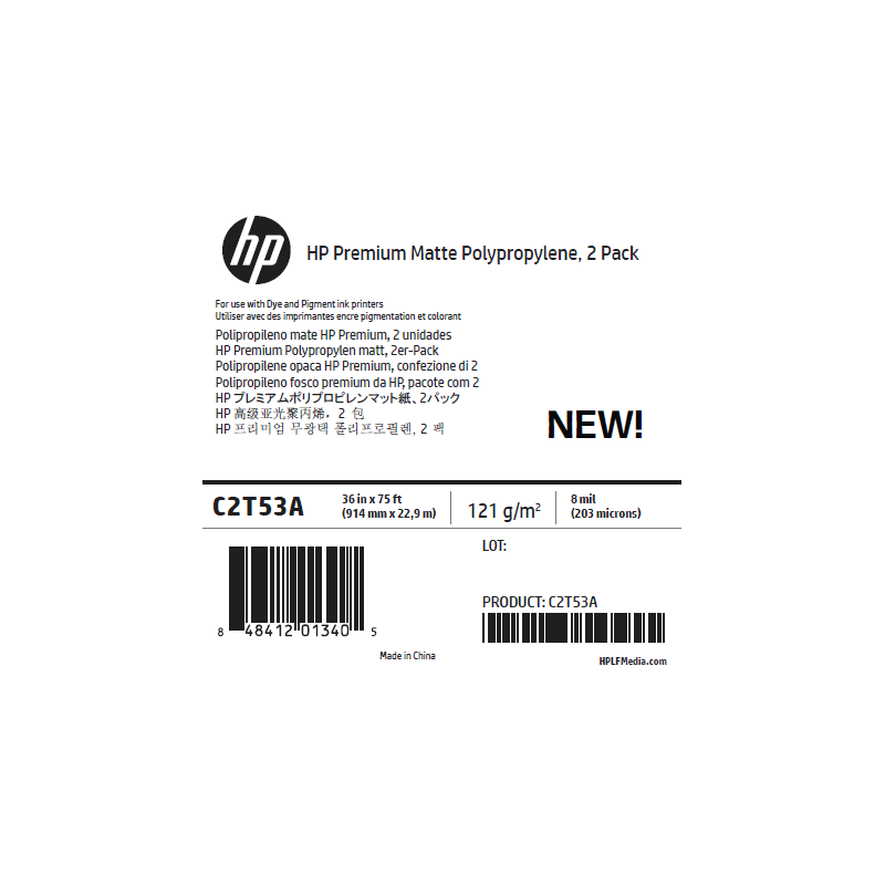 Polypropylène Mat HP - 0,914 x 22,90 m - 140g