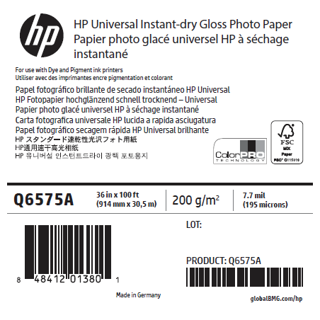 Papier Photo Glacé HP - 0,914 x 30,50 m - 200g Papier Photo Glacé HP - 0,914 x 30,50 m - 200g
