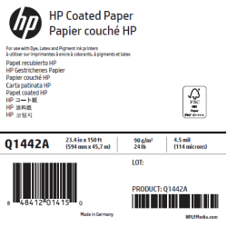Papier Couché Mat HP - 0,594 x 45,72 m - 90g