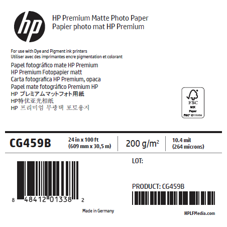 Papier Photo Mat HP - 0,610 x 30,50 m - 210g Papier Photo Mat HP - 0,610 x 30,50 m - 210g
