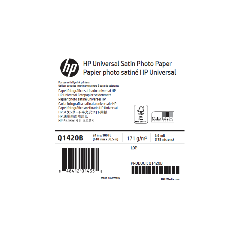 Papier Photo Satin HP - 0,610 x 30,50 m - 200g