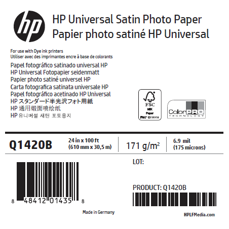 Papier Photo Satin HP - 0,610 x 30,50 m - 200g Papier Photo Satin HP - 0,610 x 30,50 m - 200g