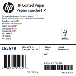 Papier Couché Mat HP - 1,067 x 45,72 m - 90g