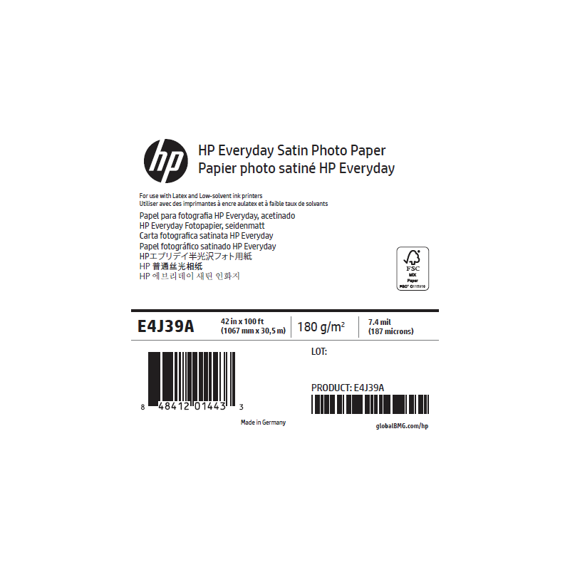 Papier Photo Satin HP - 1,067 x 30,50 m - 180g