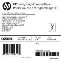 Papier Couché Fort Grammage HP - 1,067 x 30,50 m - 130g