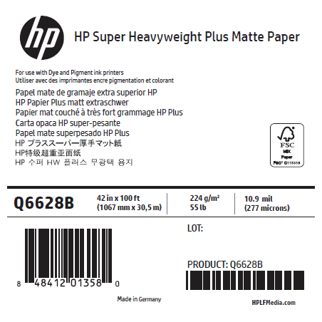 Papier Mat Fort Grammage HP - 1,067 x 30,50 m - 210g Papier Mat Fort Grammage HP - 1,067 x 30,50 m - 210g