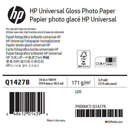 Papier Photo Glacé HP - 1,067 x 30,50 m - 200g Papier Photo Glacé HP - 1,067 x 30,50 m - 200g