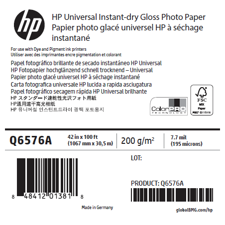 Papier Photo Glacé HP - 1,067 x 30,50 m - 200g Papier Photo Glacé HP - 1,067 x 30,50 m - 200g