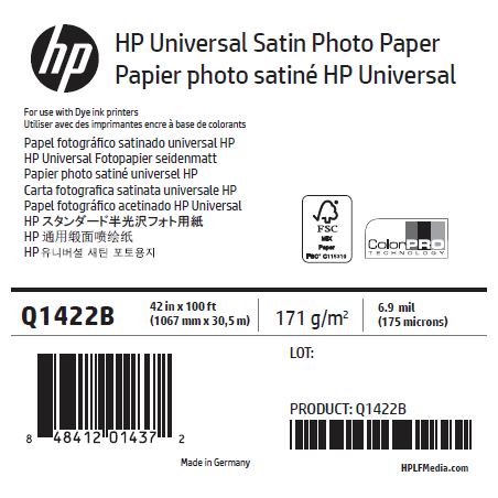 Papier Photo Satin HP - 1,067 x 30,50 m - 200g Papier Photo Satin HP - 1,067 x 30,50 m - 200g