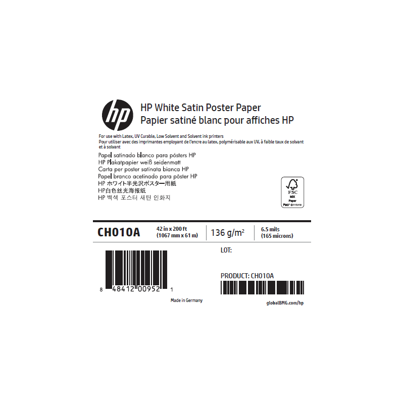 Papier Satin HP - 1,067 x 61 m - 135g