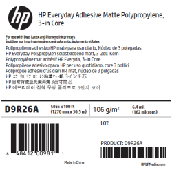 Polypropylène Mat Adhésif HP - 1,270 x 30,50 m - 120g