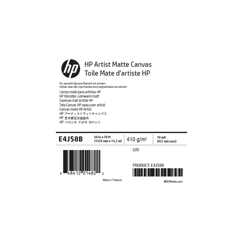 Canvas Mat Artistique HP - 1,524 x 15,20 m - 390g