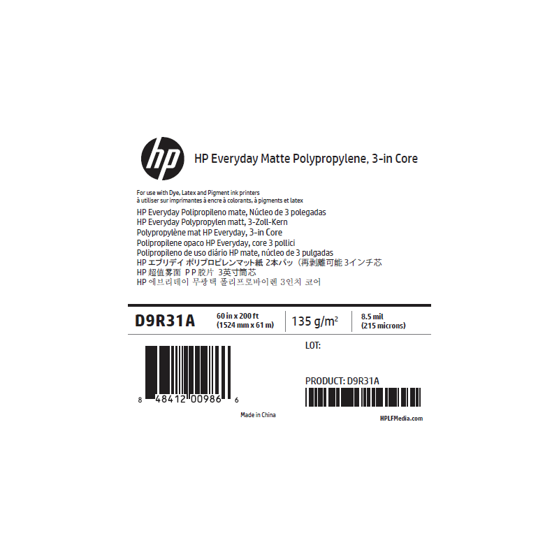 Polypropylène Mat HP - 1,524 x 61 m - 120g