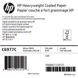 Papier Couché Fort Grammage HP - 1,524 x 30,50 m - 130g