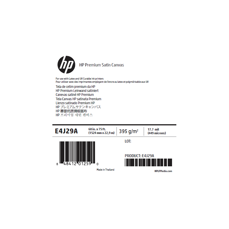 Canvas Satin HP - 1,524 x 22,80 m - 380g