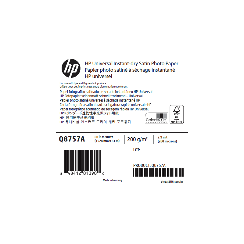Papier Photo Satin HP - 1,524 x 61 m - 200g