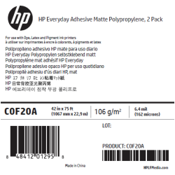 Polypropylène Mat Adhésif HP - 1,067 x 22,90 m - 120g