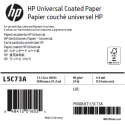 Papier Couché Universel HP - 0,841 x 91,40 m - 90g