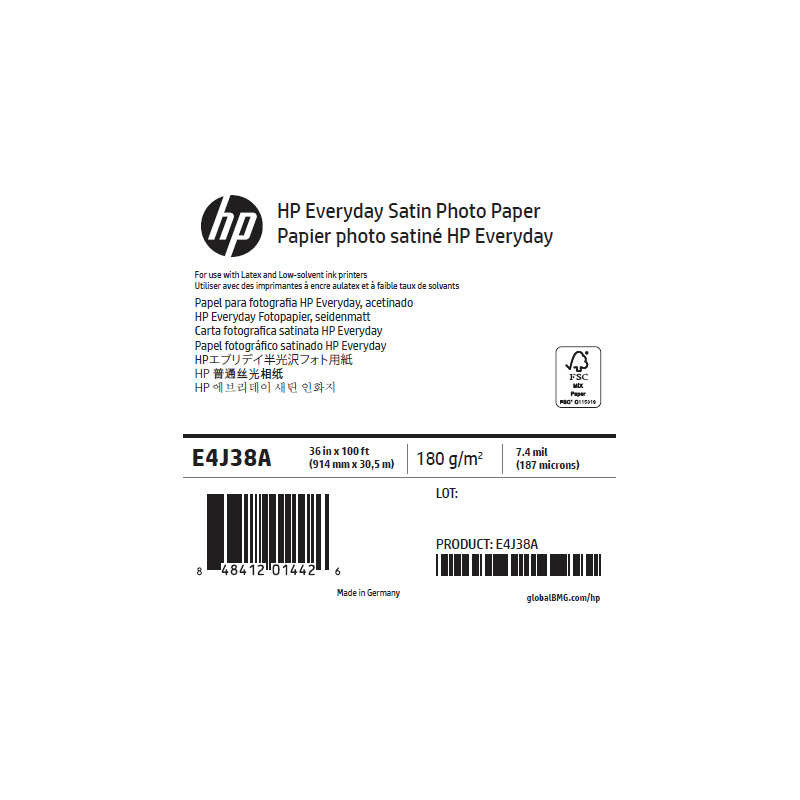 Papier Photo Satin HP - 0,914 x 30,50 m - 180g