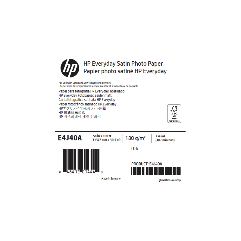 Papier Photo Satin HP - 1,372 x 30,50 m - 180g