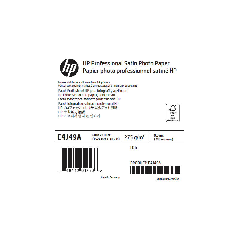 Papier Photo Satin HP - 1,524 x 30,50 m - 275g