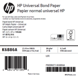 Papier Universel HP PageWide - 0,594 x 152,4 m - 80g