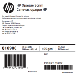 Canvas Opaque Scrim HP - 0,914 x 15,20 m - 495g