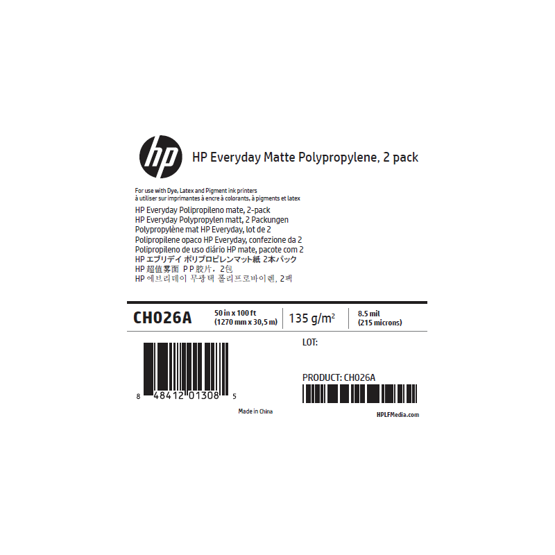 Polypropylène Mat HP - 1,270 x 30,50 m - 120g